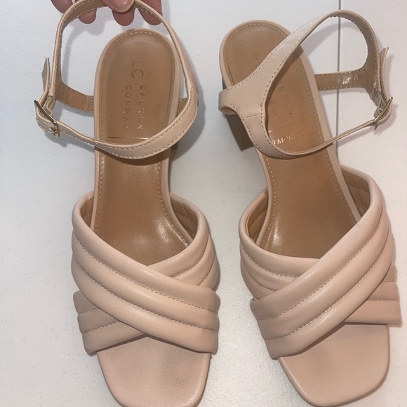LC Lauren Conrad Fondant Women's Blush Memory Foam Wedge Heeled Sandals Size 9 - Picture 2 of 16